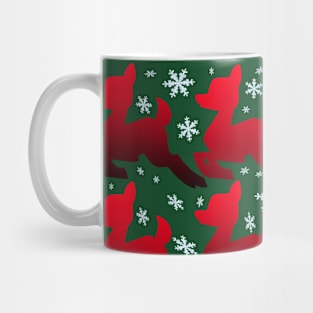 Gift Wrapp'd - Red Deer, Green Background Mug